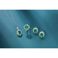 2.4 ct created emerald 925 sterling silver pendant